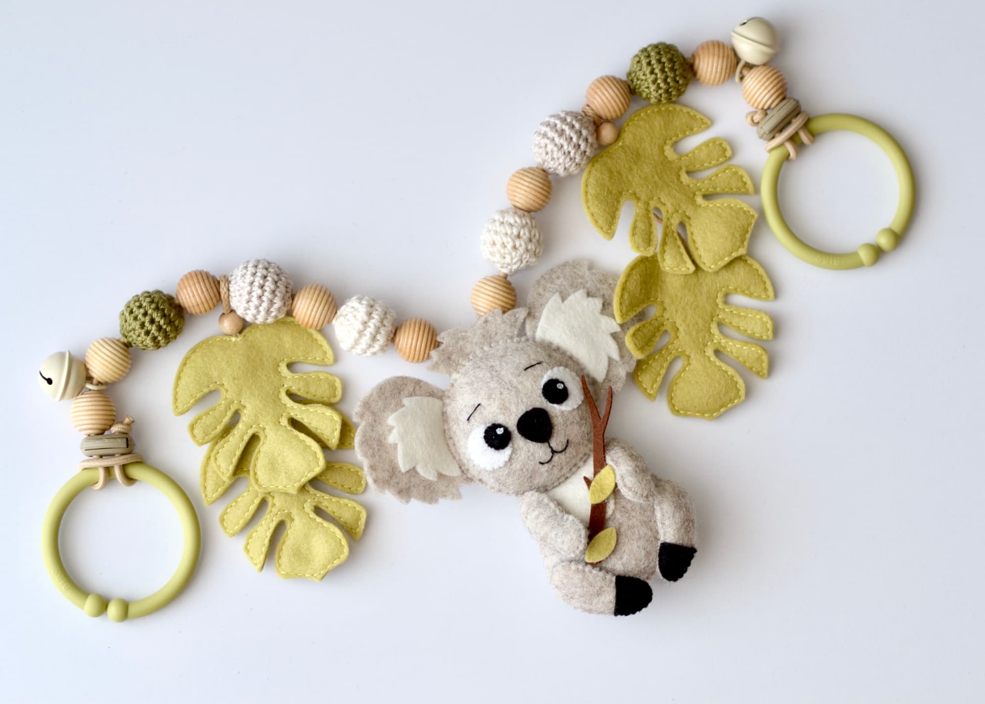 Kinderwagenkette Koala Monstera Hellgrün - 2