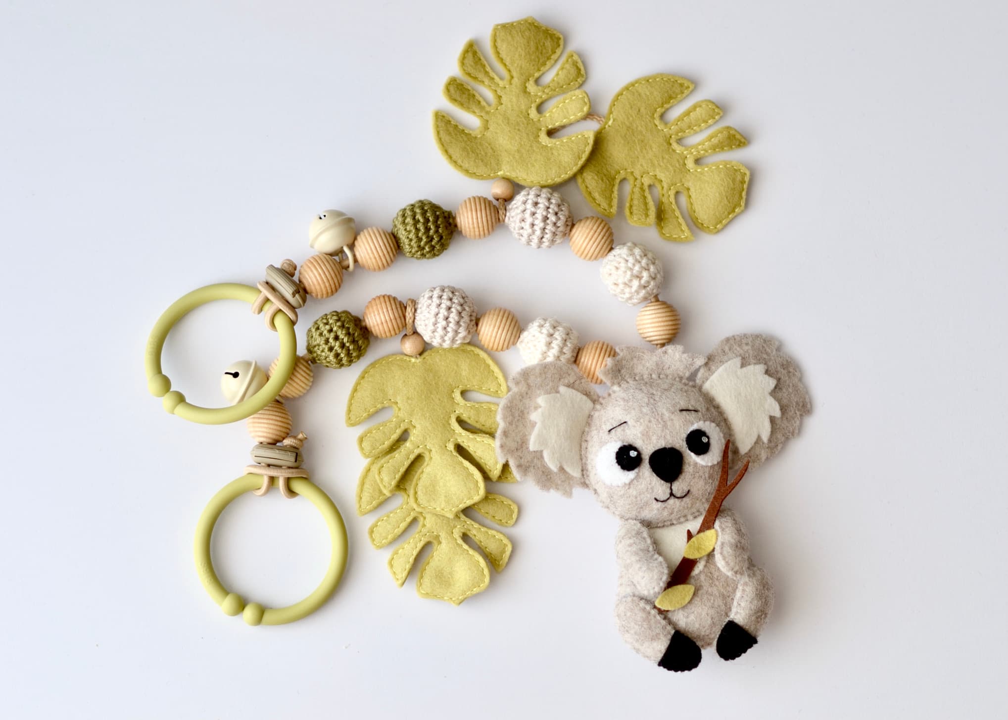 Kinderwagenkette Koala Monstera Hellgrün - 4