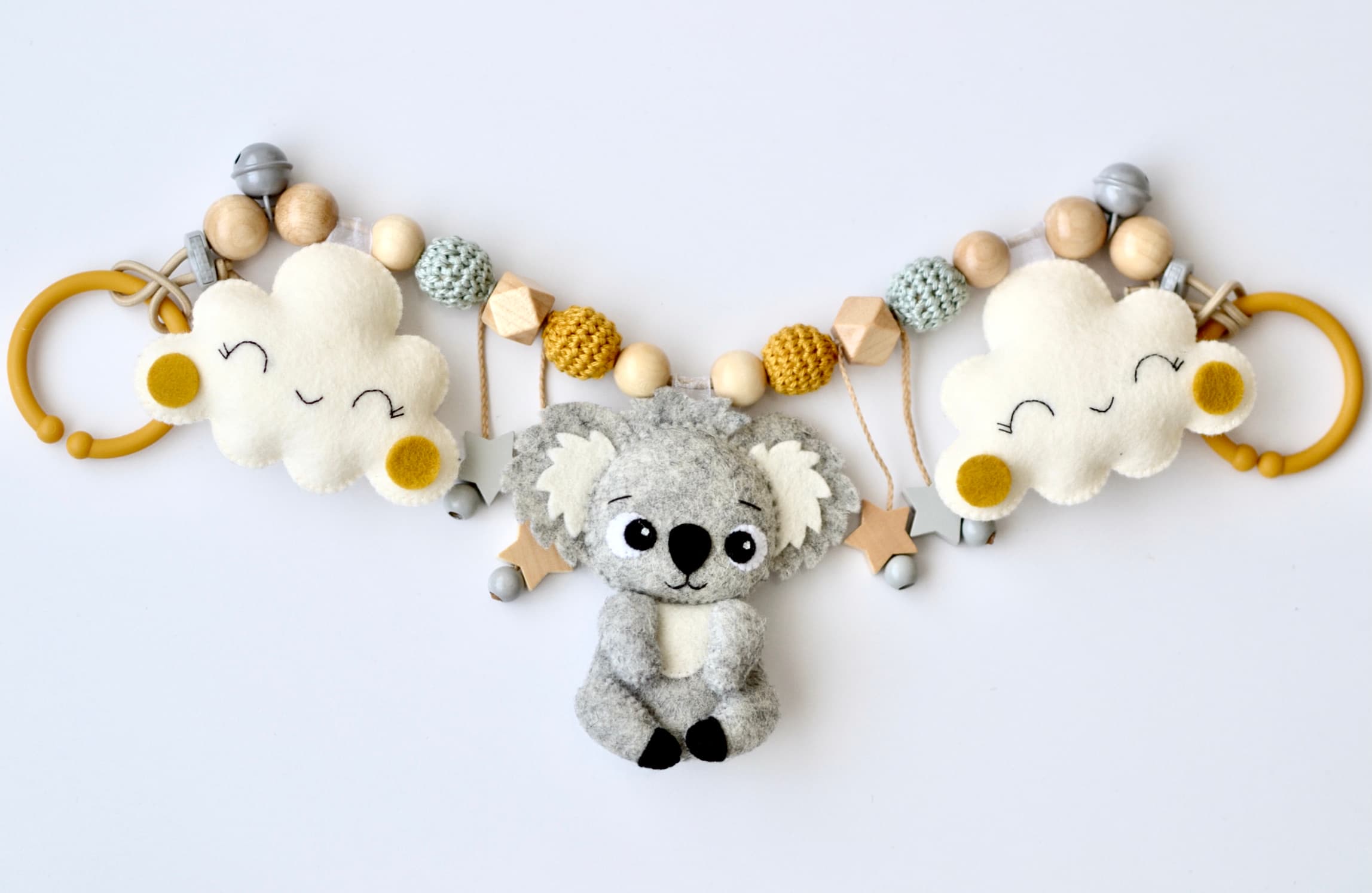 Kinderwagenkette Koala, Orange Loops